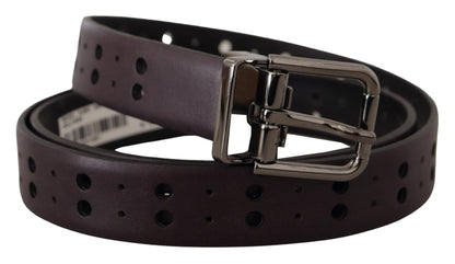 Dolce & Gabbana Burgundy Elegance Leather Belt Dolce & Gabbana