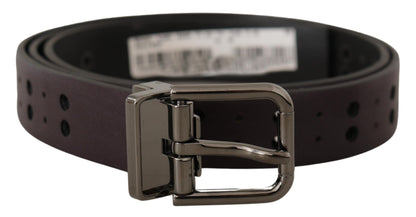 Dolce & Gabbana Burgundy Elegance Leather Belt Dolce & Gabbana