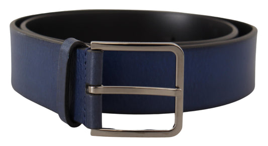 Dolce & Gabbana Elegant Italian Leather Belt in Blue Dolce & Gabbana