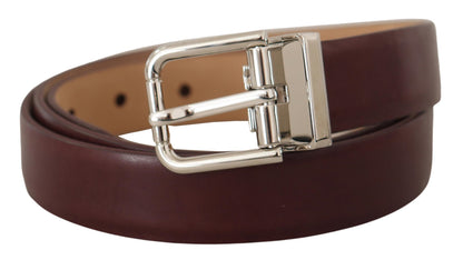 Dolce & Gabbana Elegant Leather Belt with Silver Tone Buckle Dolce & Gabbana