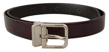 Dolce & Gabbana Elegant Dark Brown Patent Leather Belt Dolce & Gabbana