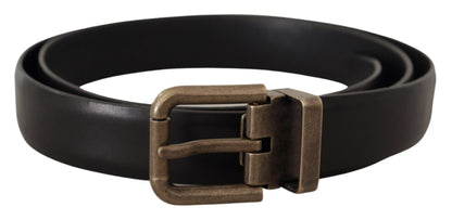 Dolce & Gabbana Elegant Black Calf Leather Belt Dolce & Gabbana