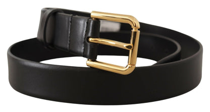 Dolce & Gabbana Elegant Leather Belt with Metal Buckle Dolce & Gabbana