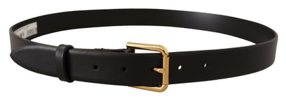 Dolce & Gabbana Elegant Leather Belt with Metal Buckle Dolce & Gabbana