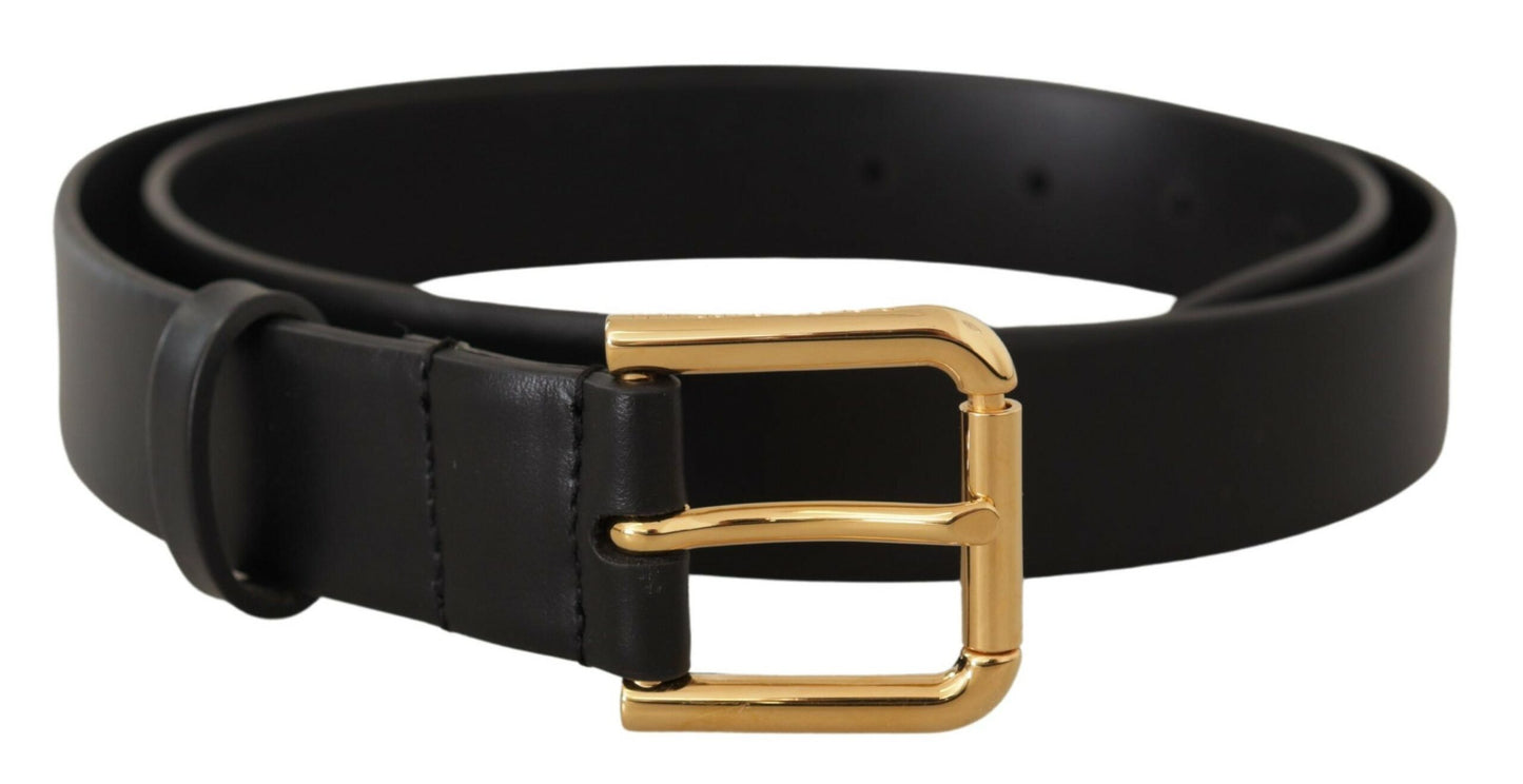 Dolce & Gabbana Elegant Leather Belt with Metal Buckle Dolce & Gabbana