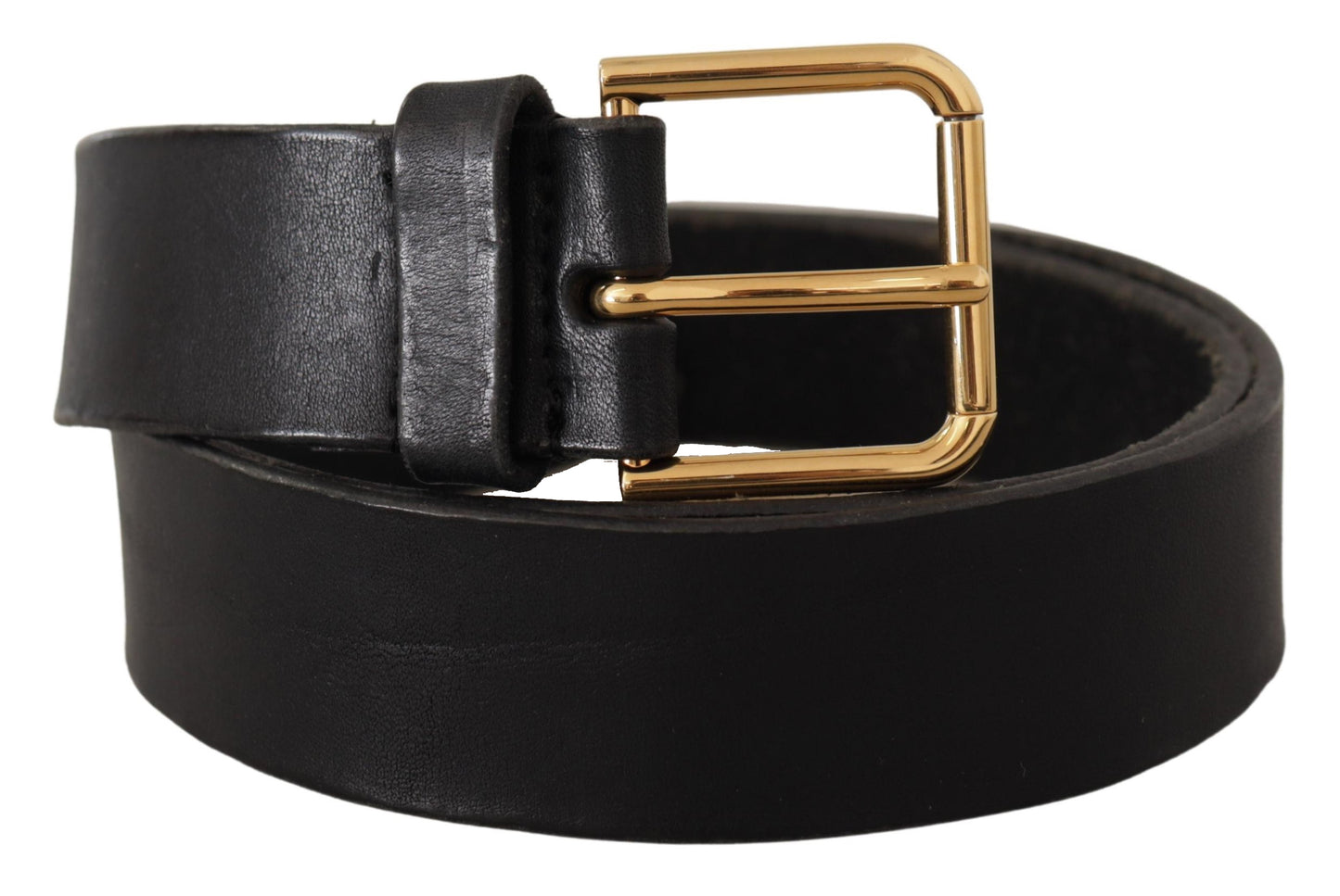 Dolce & Gabbana Elegant Black Leather Belt with Metal Buckle Dolce & Gabbana