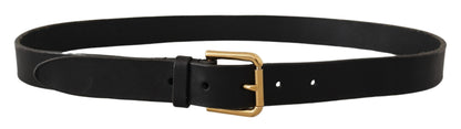 Dolce & Gabbana Elegant Leather Belt with Metal Buckle Dolce & Gabbana