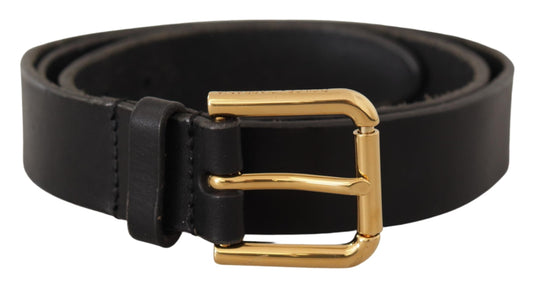 Dolce & Gabbana Elegant Leather Belt with Metal Buckle Dolce & Gabbana