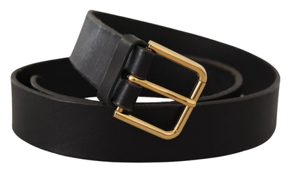 Dolce & Gabbana Elegant Leather Belt with Metal Buckle Dolce & Gabbana