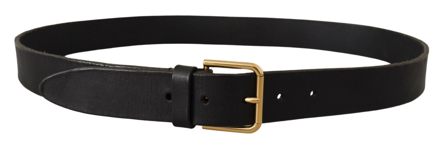 Dolce & Gabbana Elegant Leather Belt with Metal Buckle Dolce & Gabbana