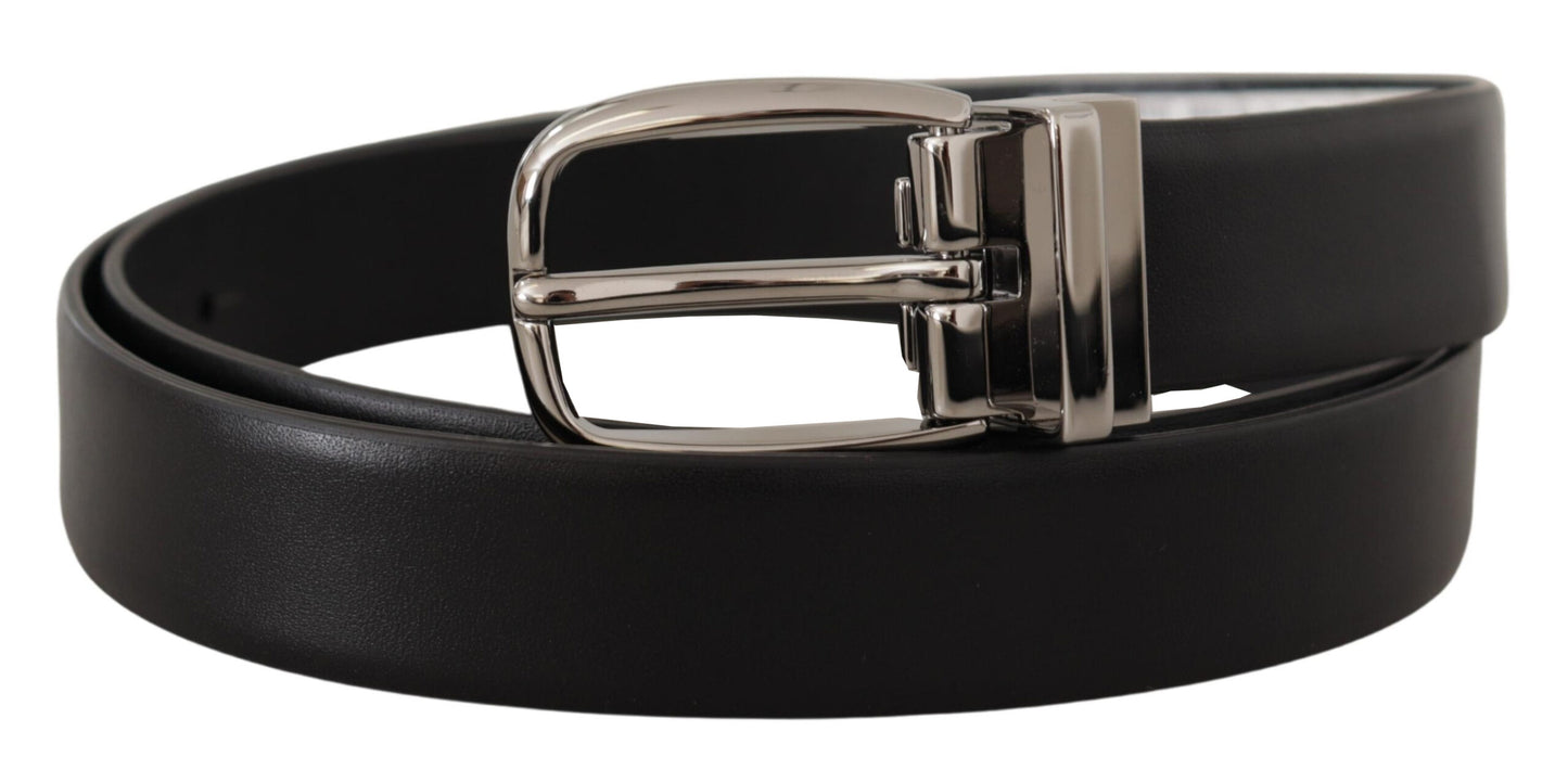 Dolce & Gabbana Elegant Leather Belt with Metal Buckle Dolce & Gabbana