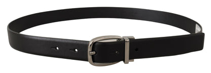 Dolce & Gabbana Elegant Leather Belt with Metal Buckle Dolce & Gabbana