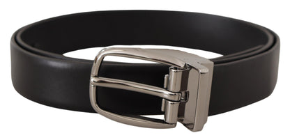 Dolce & Gabbana Elegant Leather Belt with Metal Buckle Dolce & Gabbana