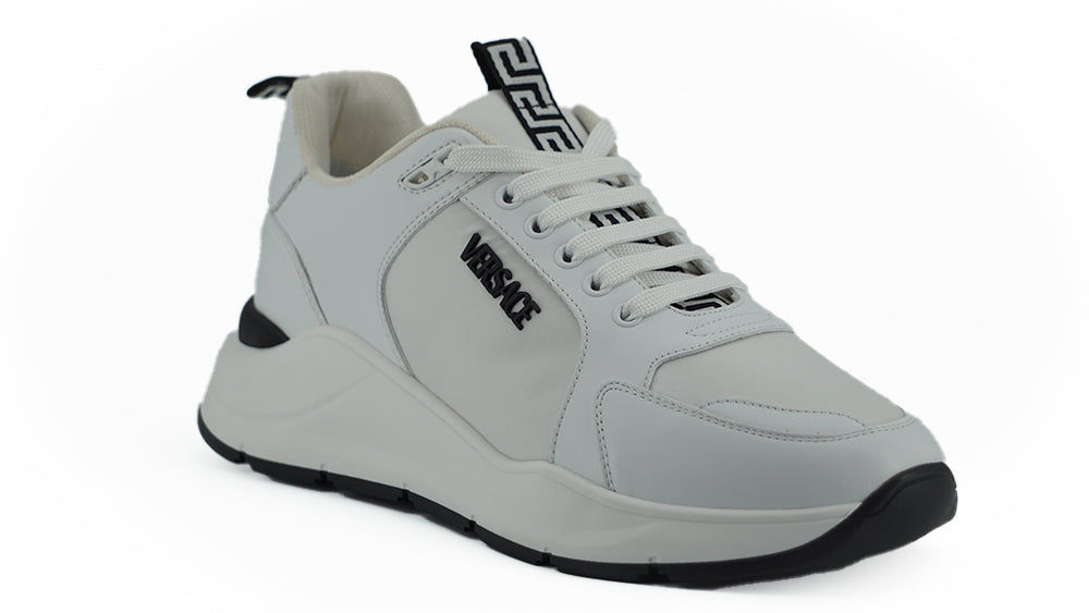 Versace Sleek White Calf Leather Sneakers Versace