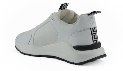 Versace Sleek White Calf Leather Sneakers Versace