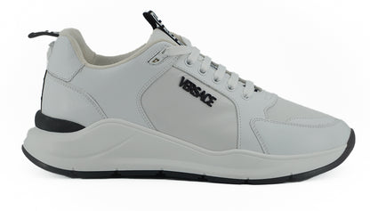 Versace Sleek White Calf Leather Sneakers Versace