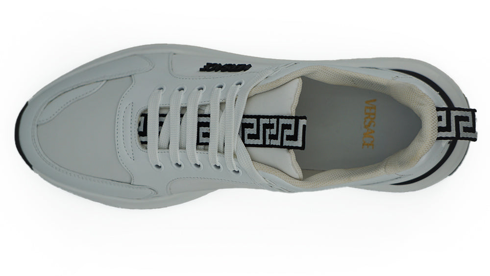 Versace Sleek White Calf Leather Sneakers Versace