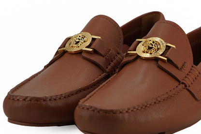 Versace Elegant Medusa-Embossed Leather Loafers Versace