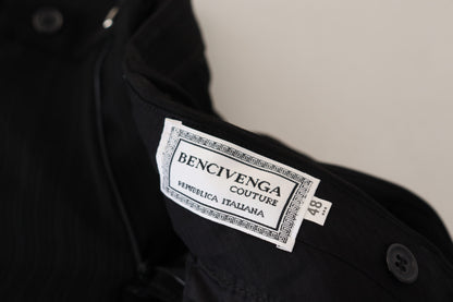 BENCIVENGA Elegant Black Italian Designer Pants BENCIVENGA