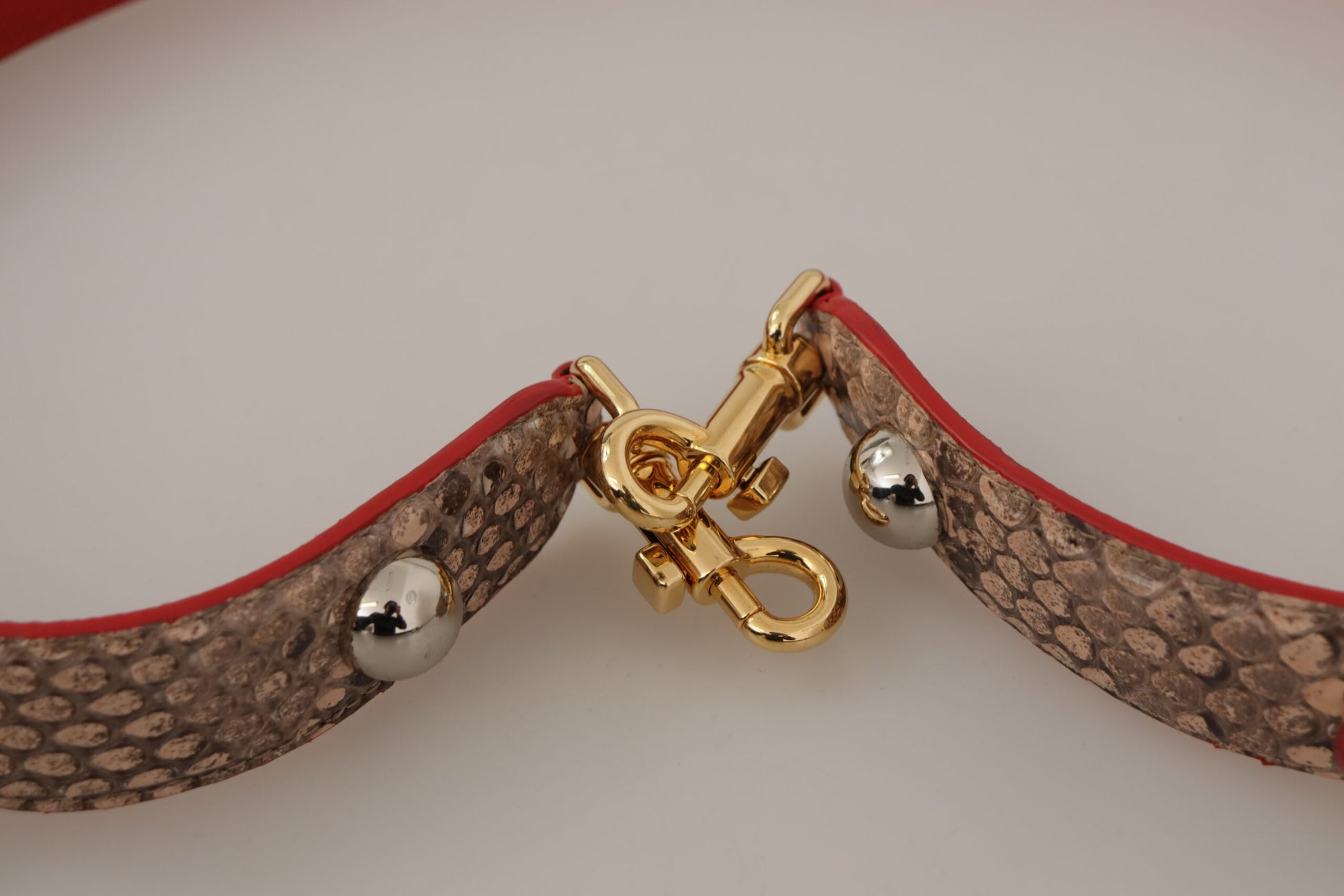 Dolce & Gabbana Chic Brown Python Leather Bag Strap