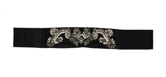 Dolce & Gabbana Elegant Rhinestone-Embellished Silk Belt Dolce & Gabbana