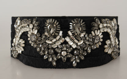 Dolce & Gabbana Elegant Rhinestone-Embellished Silk Belt Dolce & Gabbana