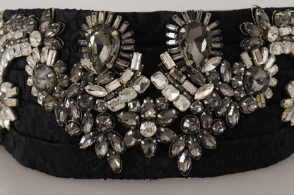 Dolce & Gabbana Elegant Rhinestone-Embellished Silk Belt Dolce & Gabbana