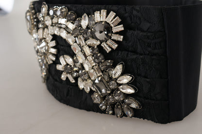 Dolce & Gabbana Elegant Rhinestone-Embellished Silk Belt Dolce & Gabbana