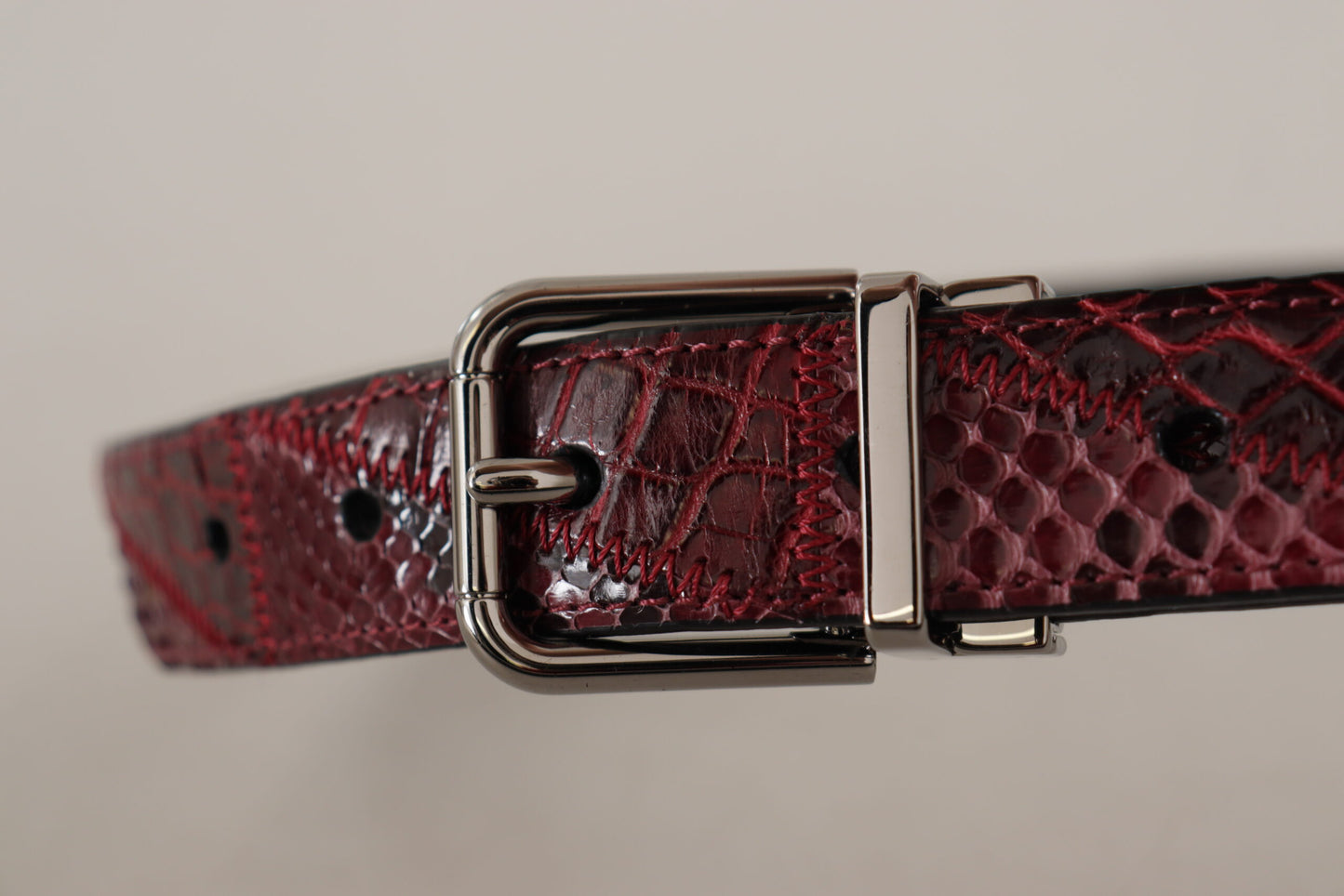 Dolce & Gabbana Elegant Red Exotic Leather Belt Dolce & Gabbana