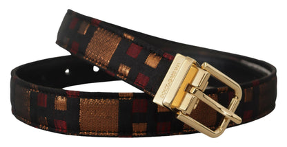 Dolce & Gabbana Multicolor Leather Belt with Gold Buckle Dolce & Gabbana