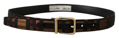 Dolce & Gabbana Multicolor Leather Belt with Gold Buckle Dolce & Gabbana