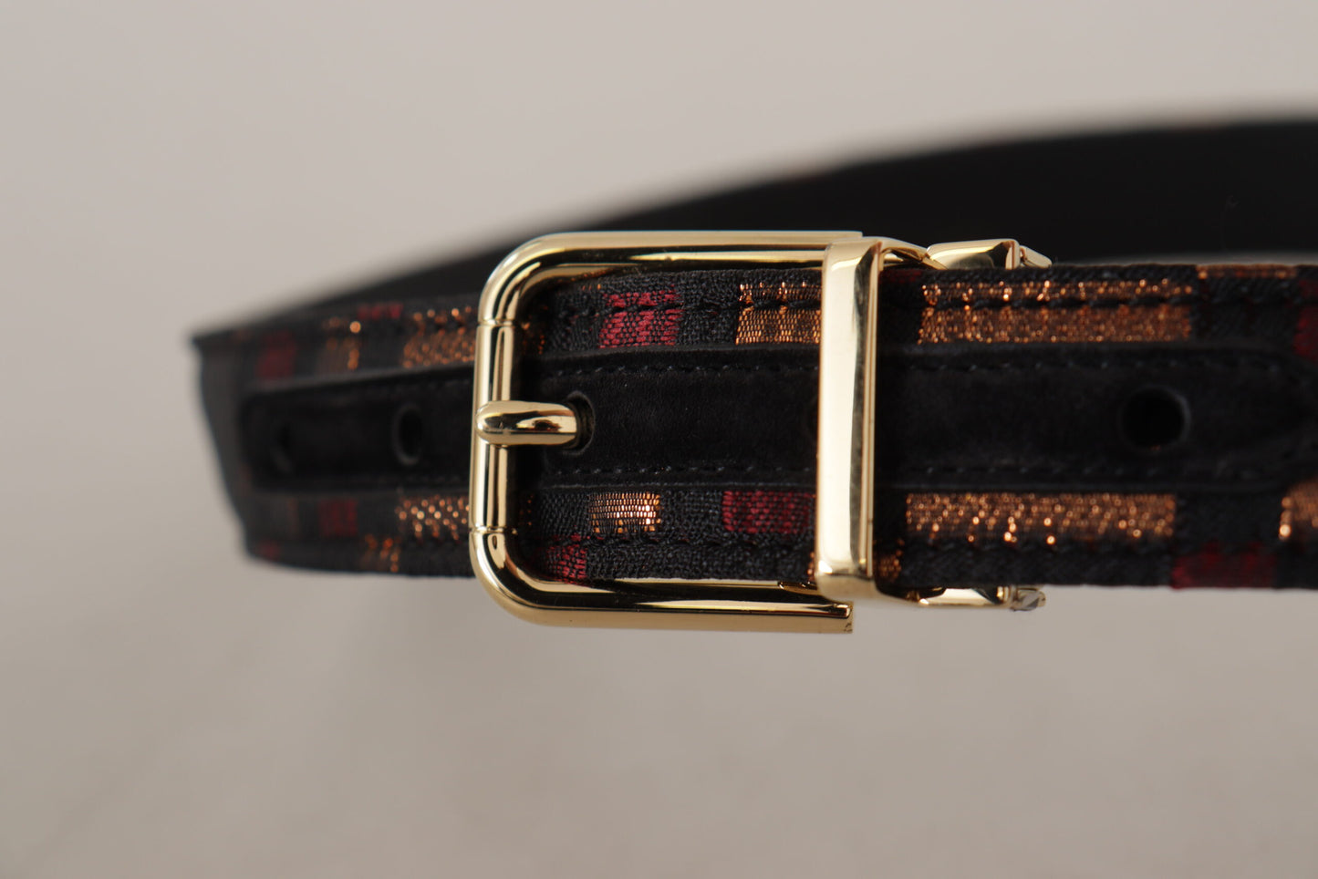 Dolce & Gabbana Multicolor Leather Belt with Gold Buckle Dolce & Gabbana