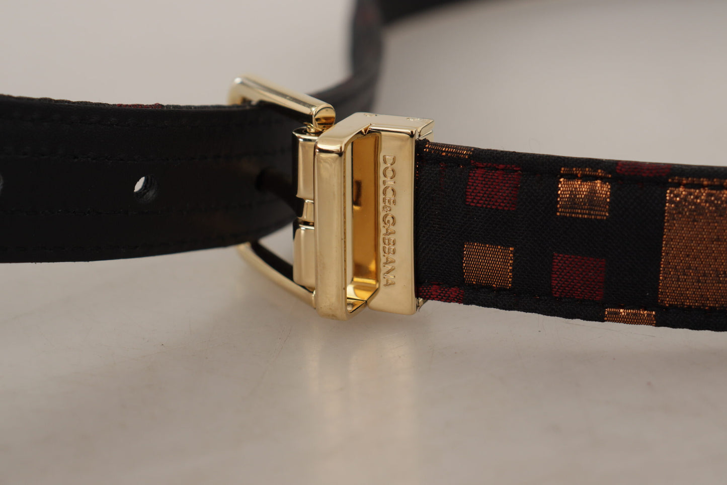 Dolce & Gabbana Multicolor Leather Belt with Gold Buckle Dolce & Gabbana