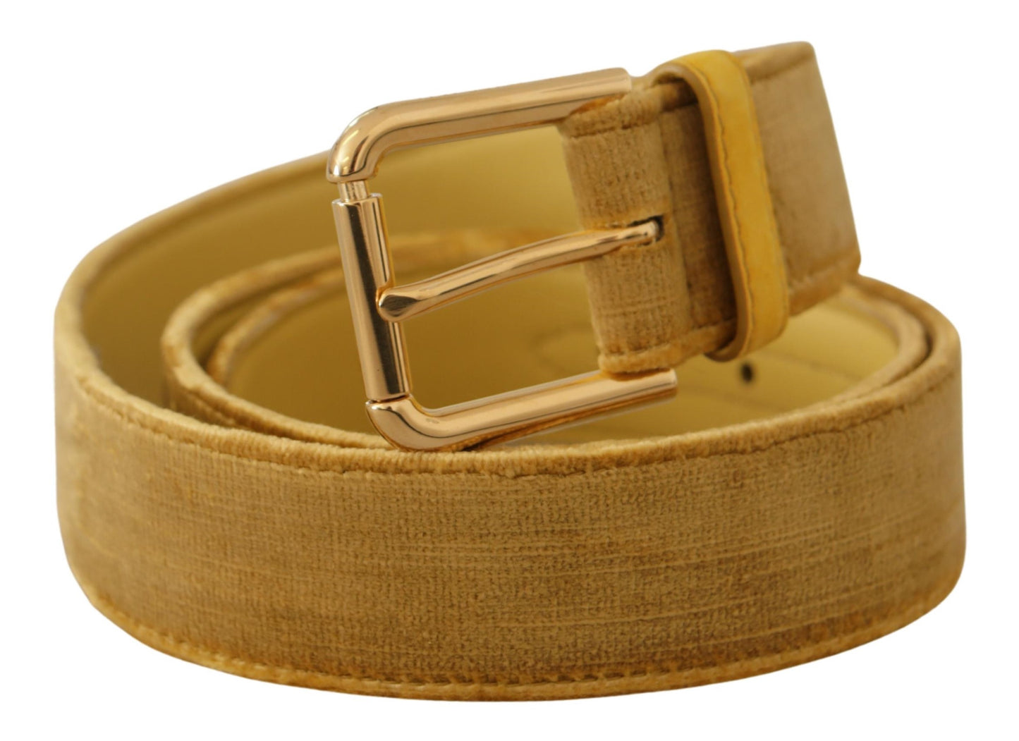 Dolce & Gabbana Elegant Velvet Designer Gold-Buckled Belt Dolce & Gabbana