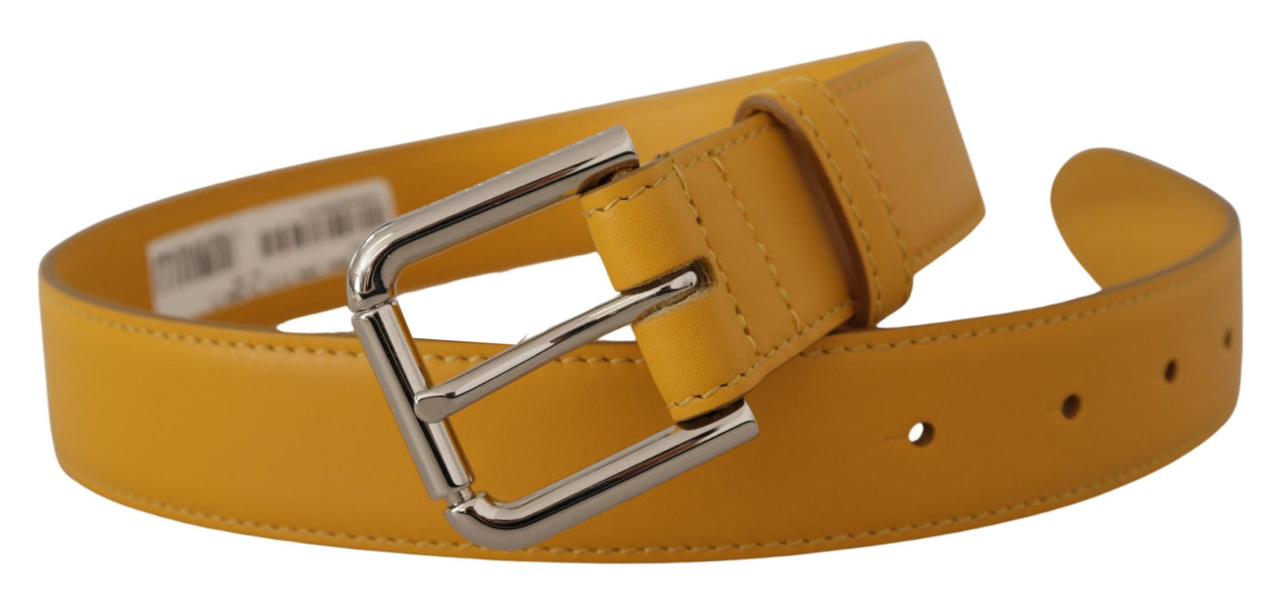 Dolce & Gabbana Elegant Leather Belt in Sunshine Yellow Dolce & Gabbana