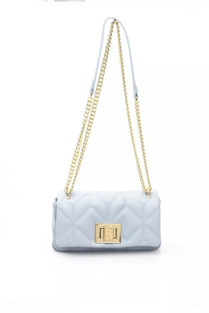 Baldinini Trend Elegant Light Blue Shoulder Bag with Golden Accents Baldinini Trend