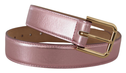 Dolce & Gabbana Elegant Metallic Pink Leather Belt Dolce & Gabbana