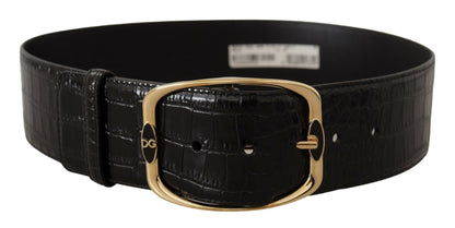 Dolce & Gabbana Elegant Black Leather Logo Belt Dolce & Gabbana