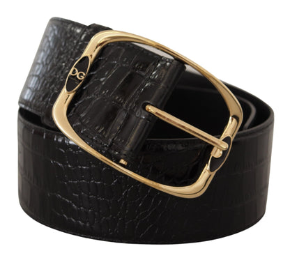 Dolce & Gabbana Elegant Black Leather Logo Belt Dolce & Gabbana