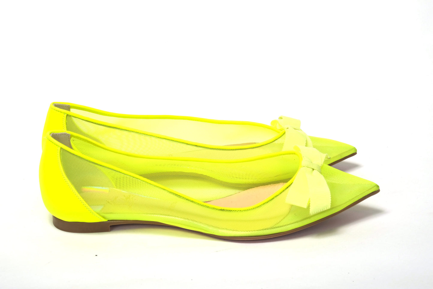 Christian Louboutin Fluro Yellow Flat Point Toe Shoe Christian Louboutin