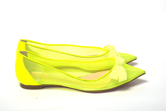 Christian Louboutin Fluro Yellow Flat Point Toe Shoe Christian Louboutin