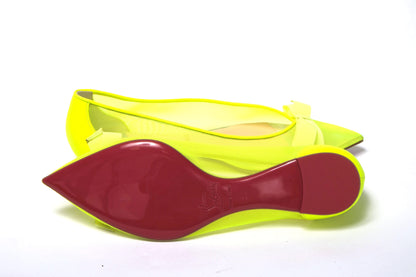 Christian Louboutin Fluro Yellow Flat Point Toe Shoe Christian Louboutin