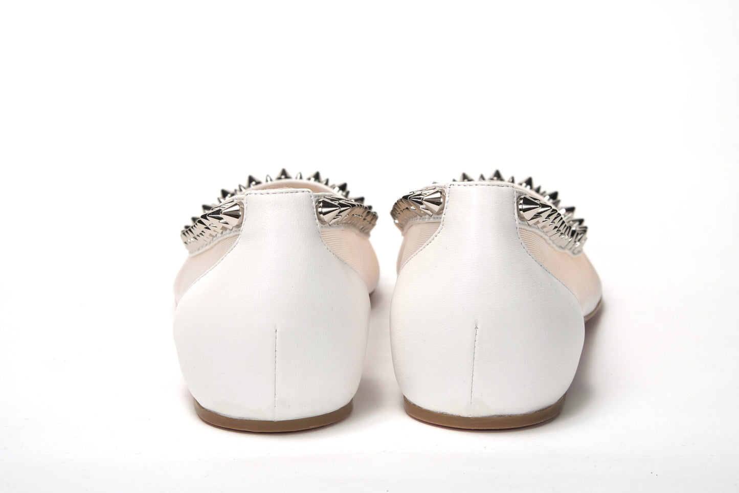 Christian Louboutin Bianco White silver Flat Point Toe Shoe Christian Louboutin