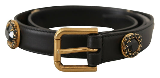 Dolce & Gabbana Elegant Black Leather Logo Belt Dolce & Gabbana