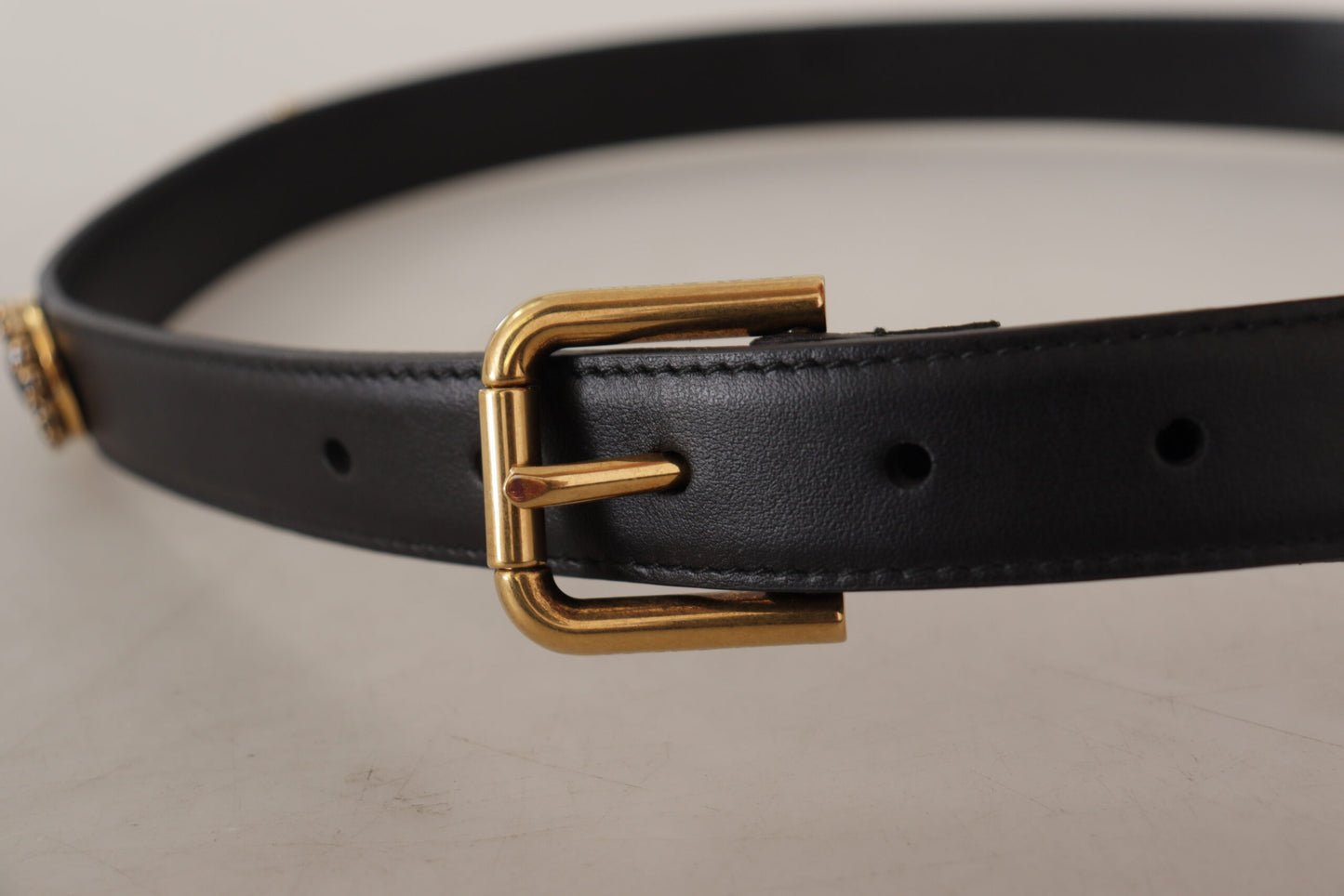 Dolce & Gabbana Elegant Black Leather Logo Belt Dolce & Gabbana