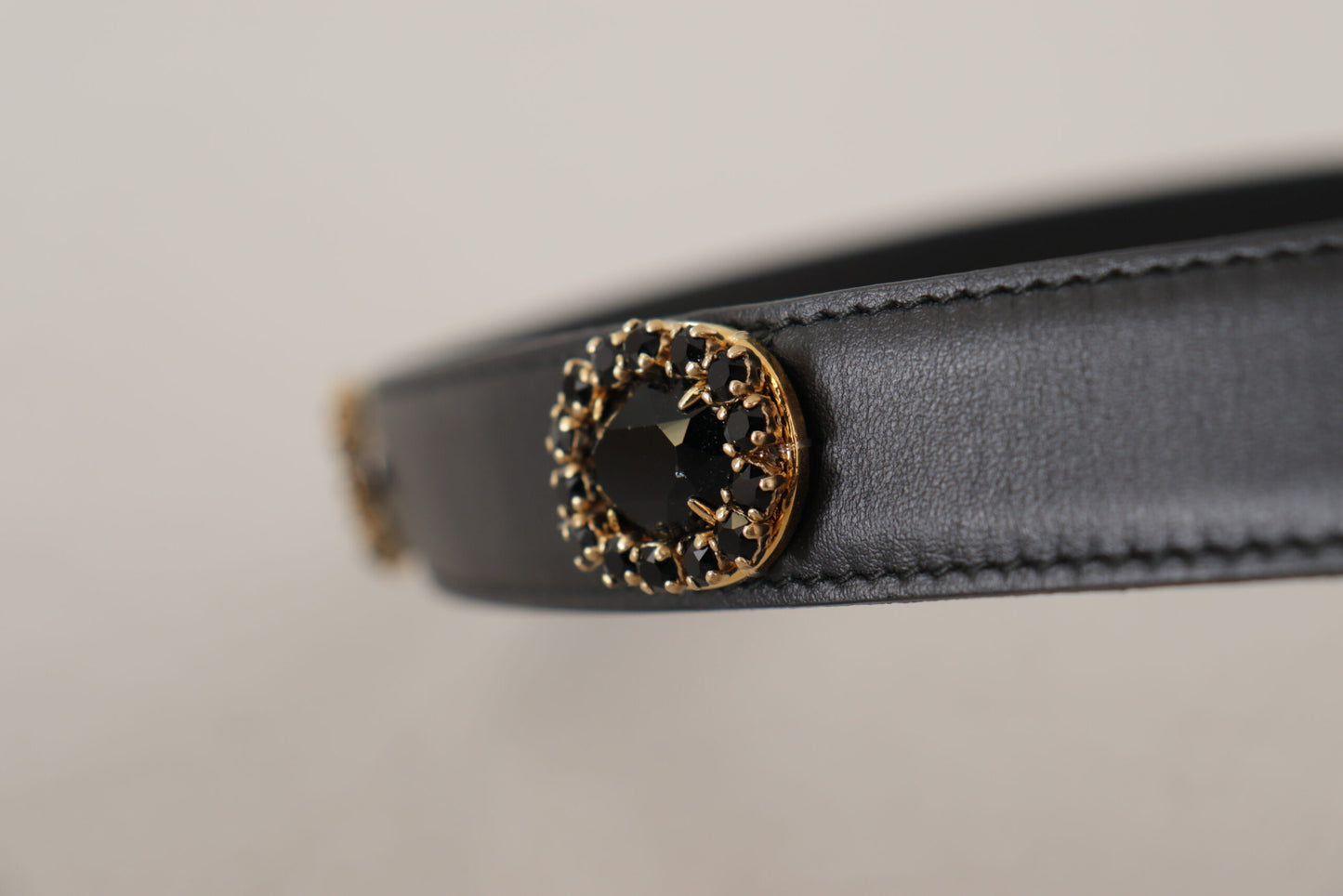 Dolce & Gabbana Elegant Black Leather Logo Belt Dolce & Gabbana