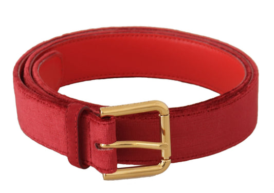 Dolce & Gabbana Elegant Red Suede Designer Belt Dolce & Gabbana