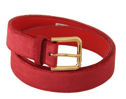 Dolce & Gabbana Elegant Red Suede Designer Belt Dolce & Gabbana