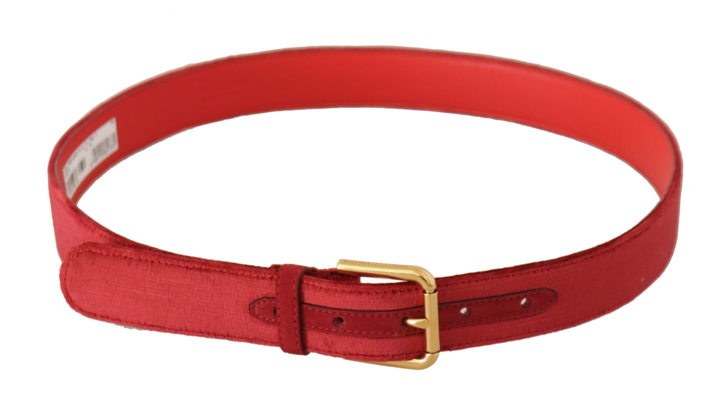 Dolce & Gabbana Elegant Red Suede Designer Belt Dolce & Gabbana