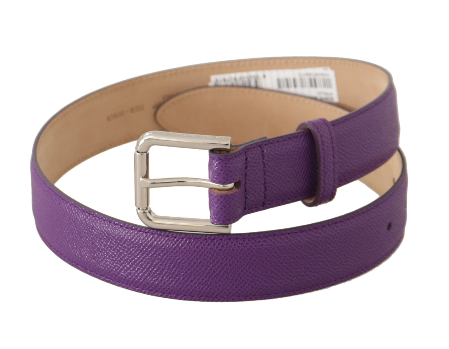 Dolce & Gabbana Elegant Purple Leather Belt with Logo Buckle Dolce & Gabbana